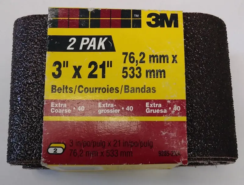 3M 9285-2Na 3" X 21" Extra Coarse 40 Grit Sanding Belts 2 Pack 1