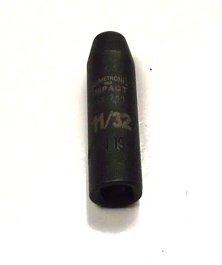 Armstrong 11/32" 3/8" Drive Deep Impact Socket 6Pt. Usa 19-710 1
