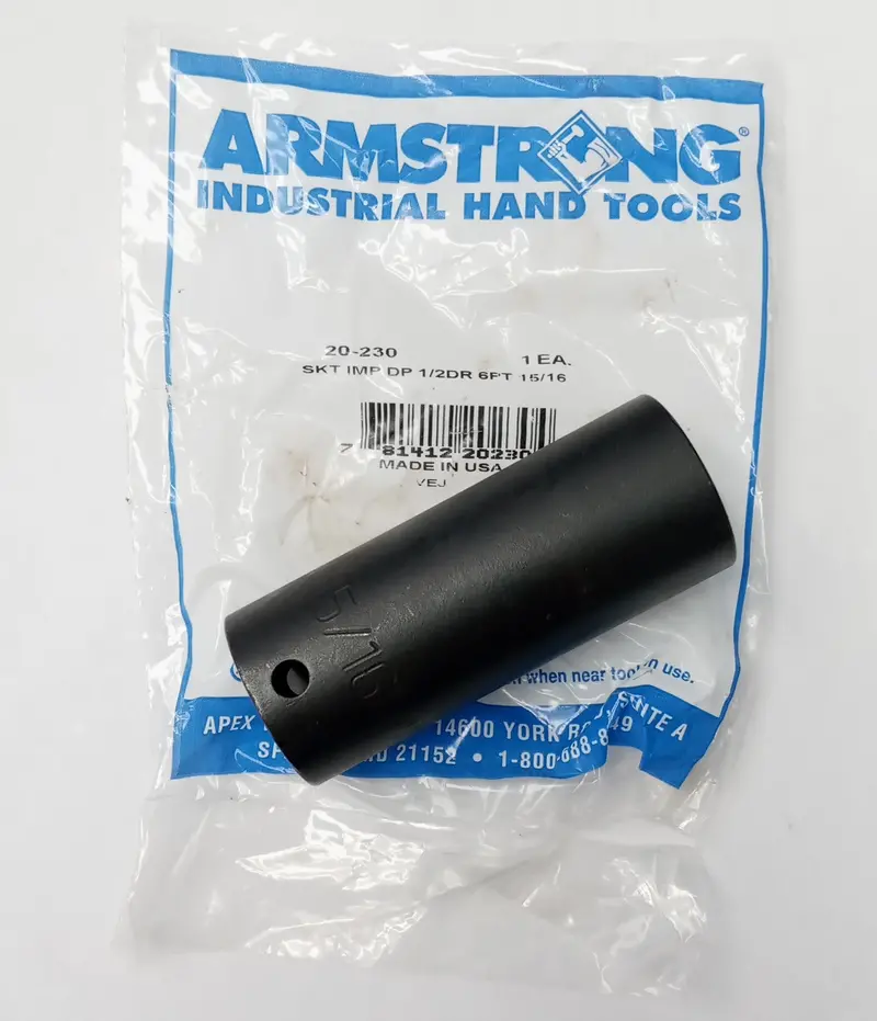 Armstrong 20-230 Deep Impact Socket 1/2" Drive 6Pt. 15/16" Usa 1