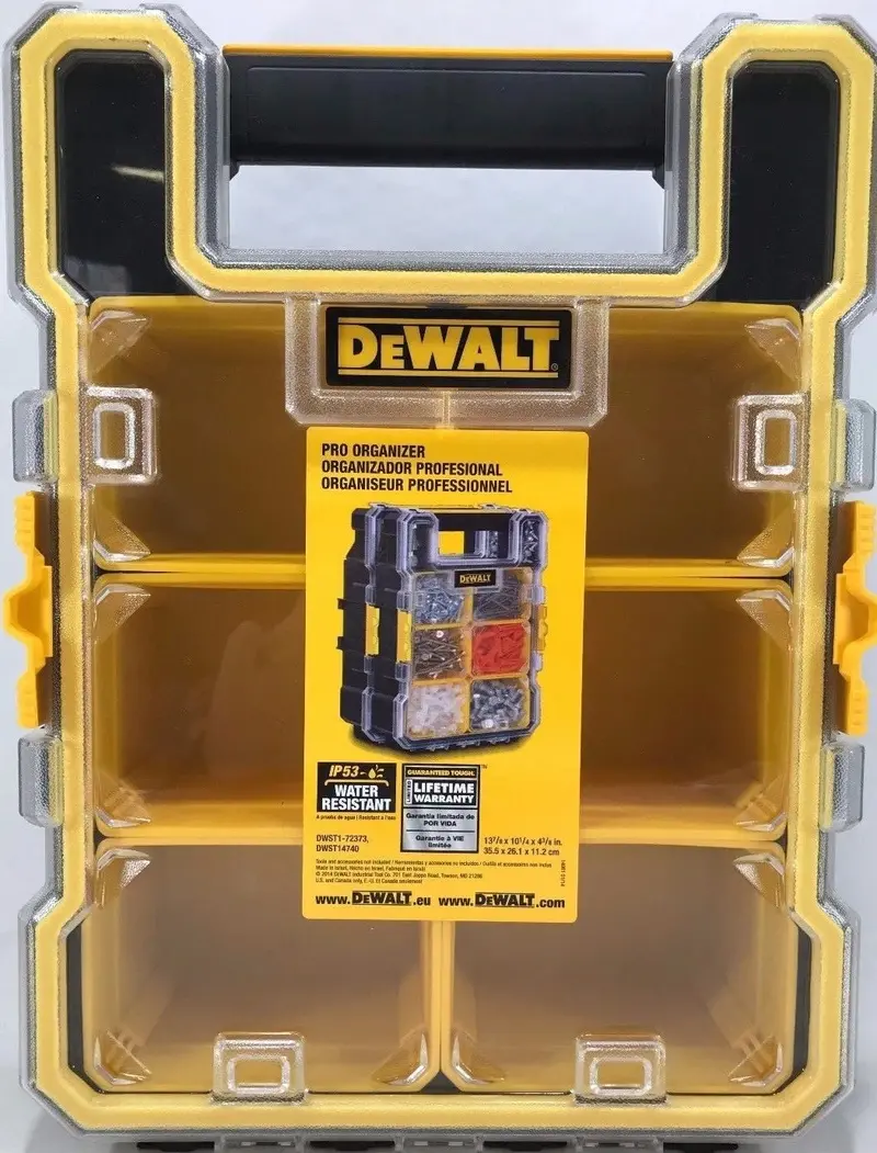 Dewalt 6 Compartment Deep Pro Part/Tool Organizer Stackable Dwst14735 1