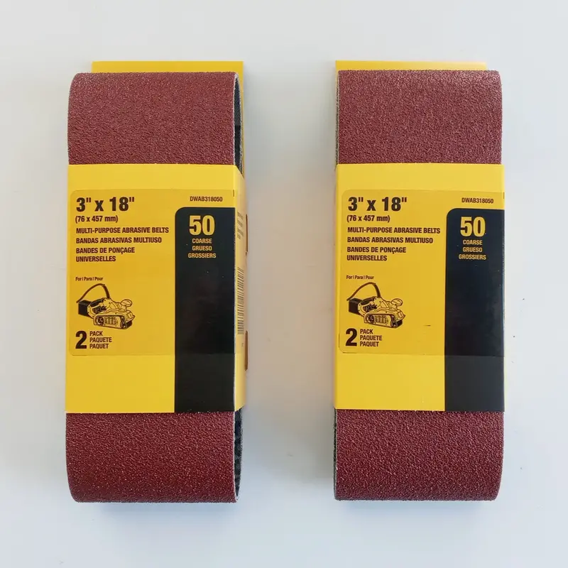 Dewalt Dwab318050 3" X 18 Abrasive Sanding Belts 50 Grit 2Pk-2Ea 1