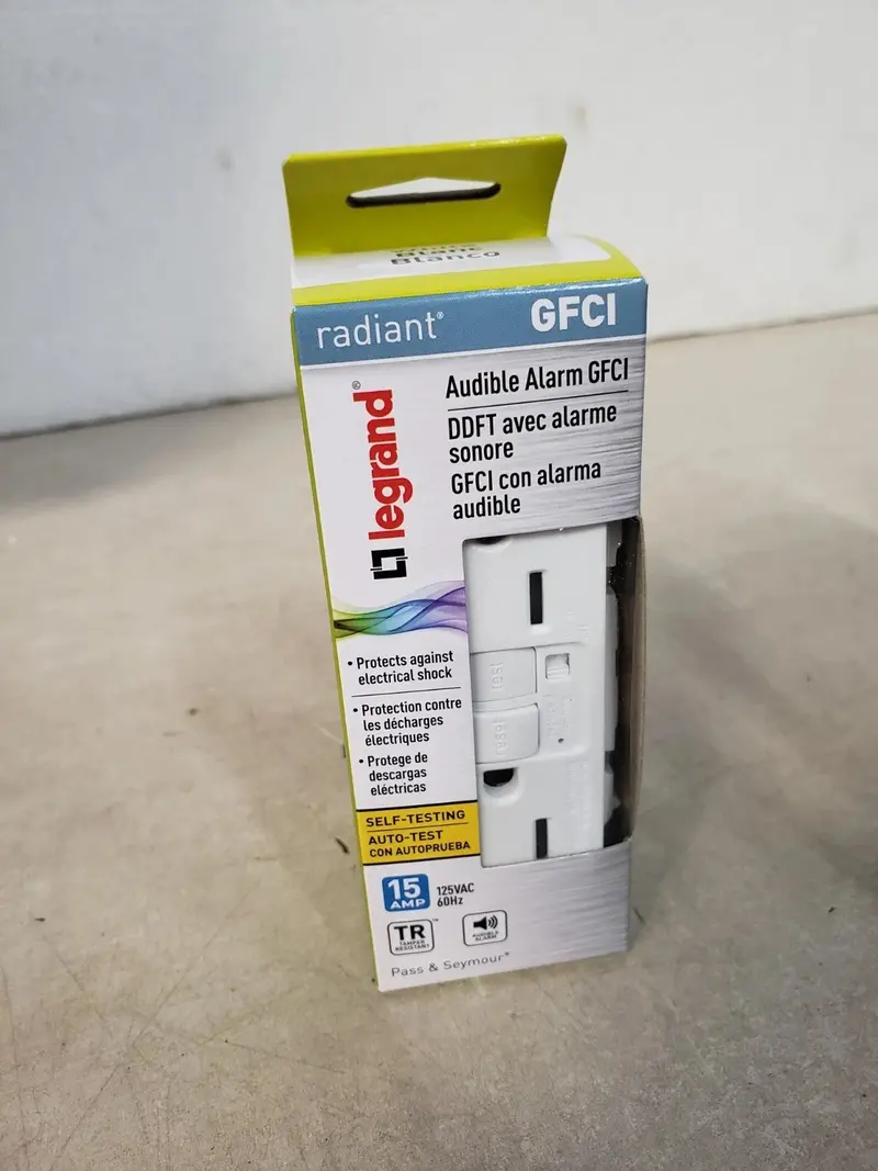 Legrand Audible Alarm Gfci Receptacle Outlet 15A, White 1597Trawccd4 1