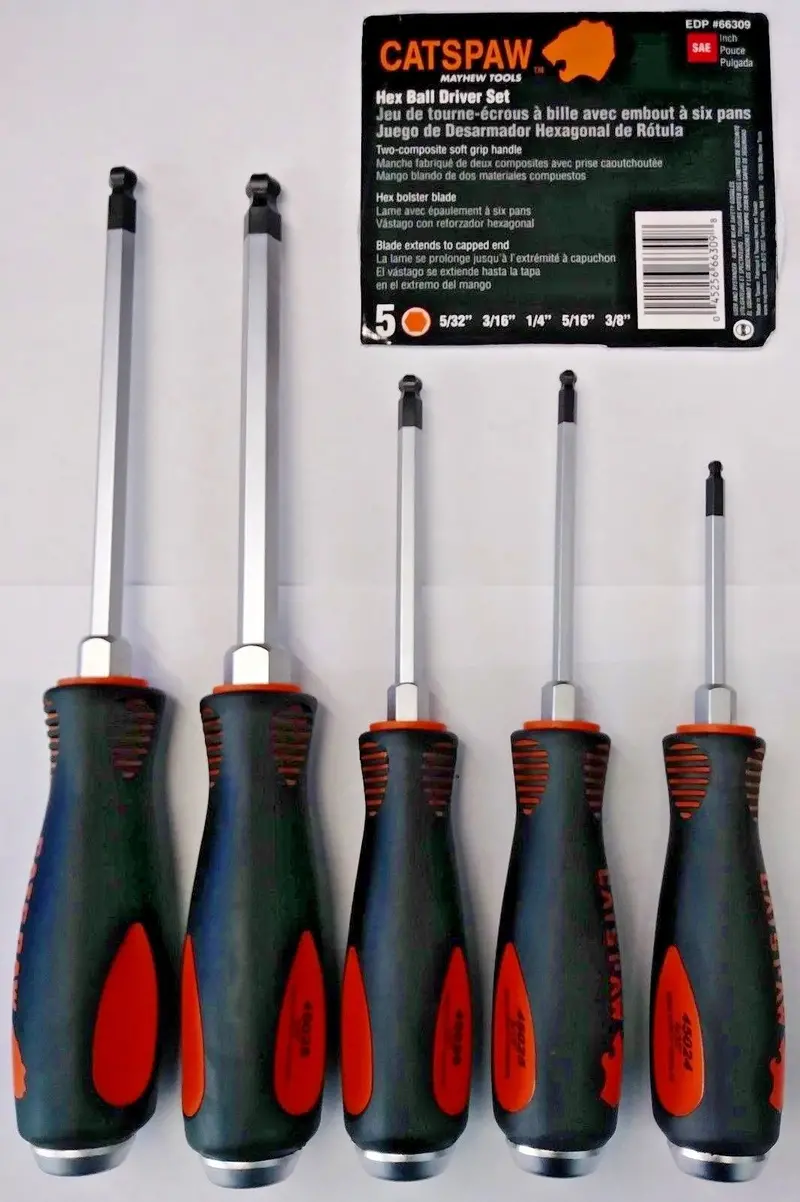 Mayhew Tools 66309 Catspaw Sae Hex Ball Driver Set (5 Piece) 1
