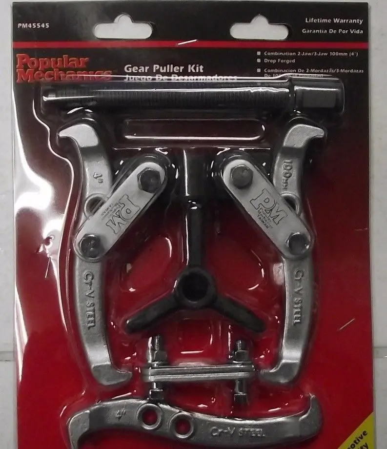 Popular Mechanics Pm45545 Gear Puller Kit 2 & 3 Jaw 4" 1