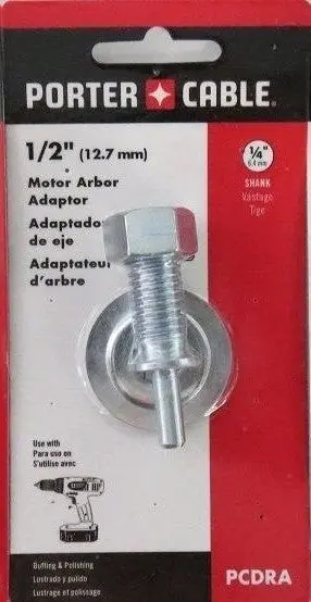 Porter Cable Pcdra Motor Arbor Adpt 1/2" Convert Drill Into Buffer/Polisher 1
