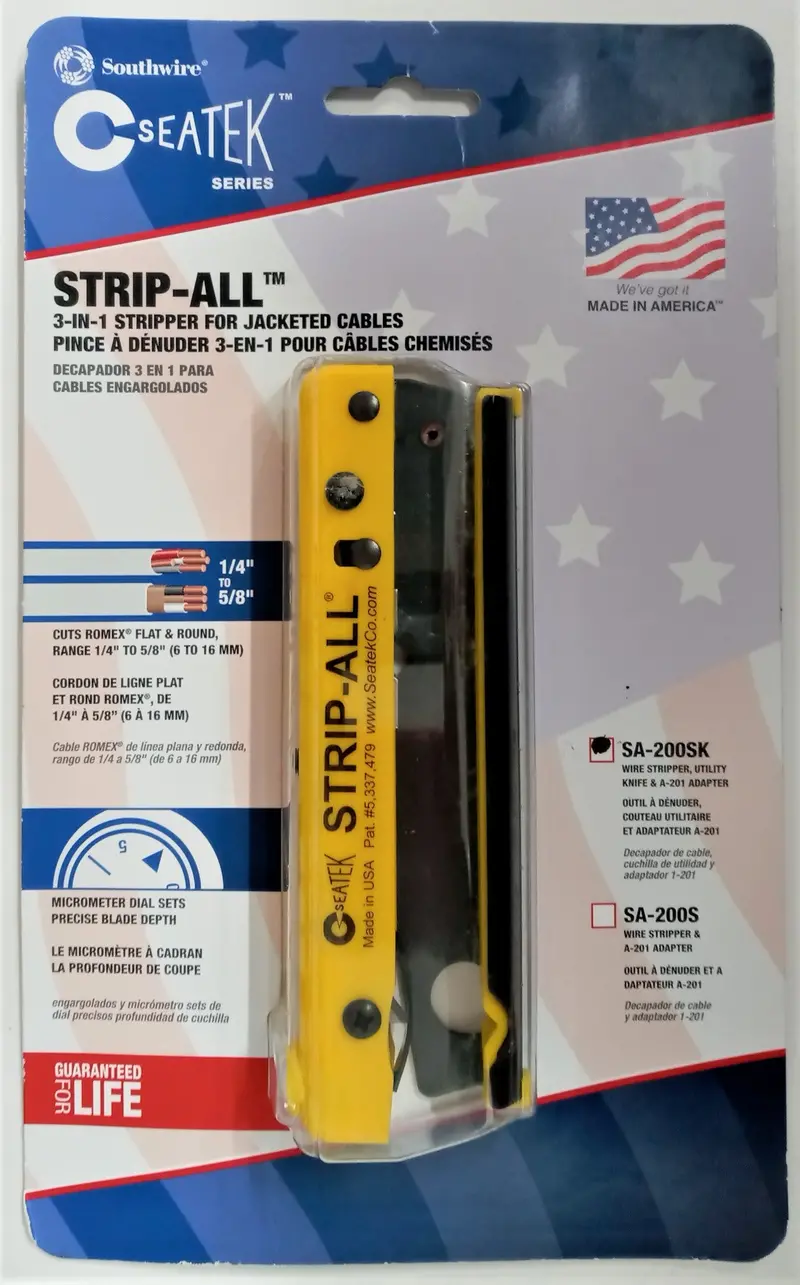 Seatek Sa200sk Strip-All Cable & Wire Stripper With Utility Knife Usa 1
