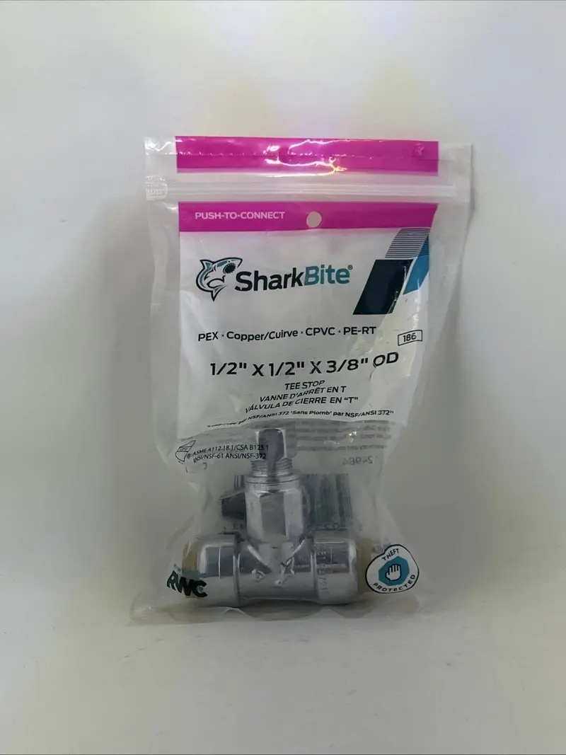 Sharkbite 1/2" X 1/2" X 3/8" Compression Tee Stop Ur24984a 1