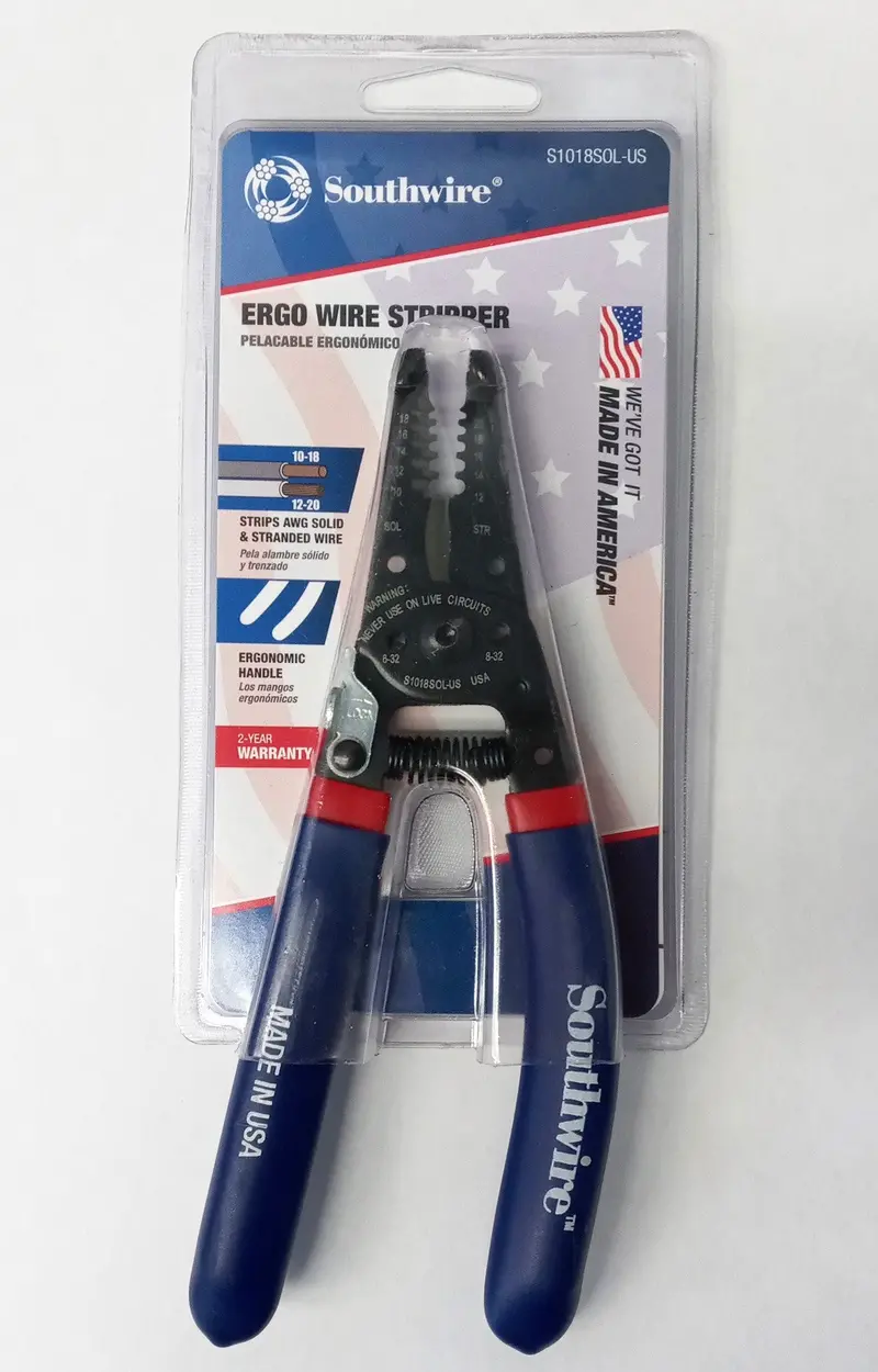 Southwire S1018sol-Us 10-18 Awg Sol & 12-20 Awg Str Ergo Wire Stripper Usa 1