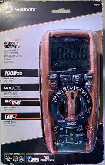 Southwire Technicianpro Cat Iv 600V True Rms Precision Multi-Meter 14070T 1