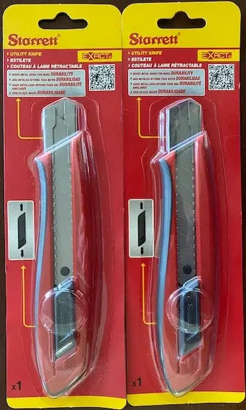 Starrett Utility Knife Exact Large Automatic Locking Break Away 2Pcs Kux025-N 1