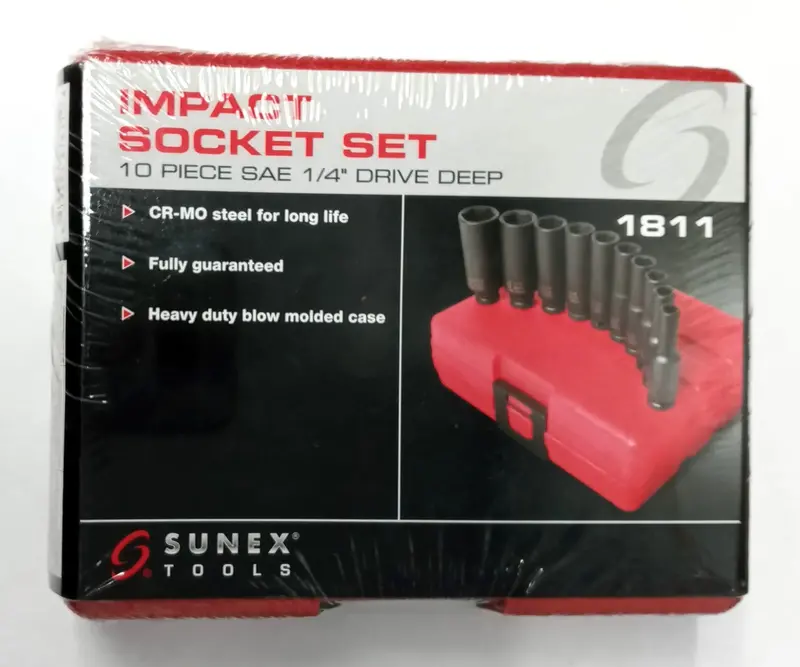 Sunex 1811 10 Piece 1/4" Drive Deep Sae Impact Socket Set 1
