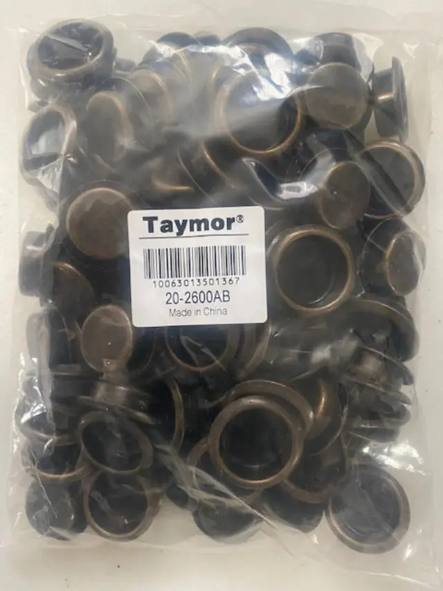 Taymor 20-2600Ab 3/4" Finger Pull Door Pull Snap-In 100Pcs. Antique Brass 1