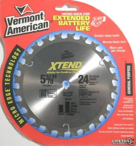Vermont American Xtend 5 3/8 Carbide Saw Blade 26122 1