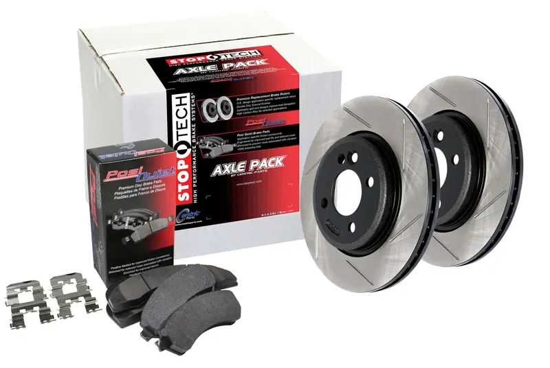 Stoptech 937.42524 Street Axle Pack — Rear Slotted Brake Kit With Hardware 1