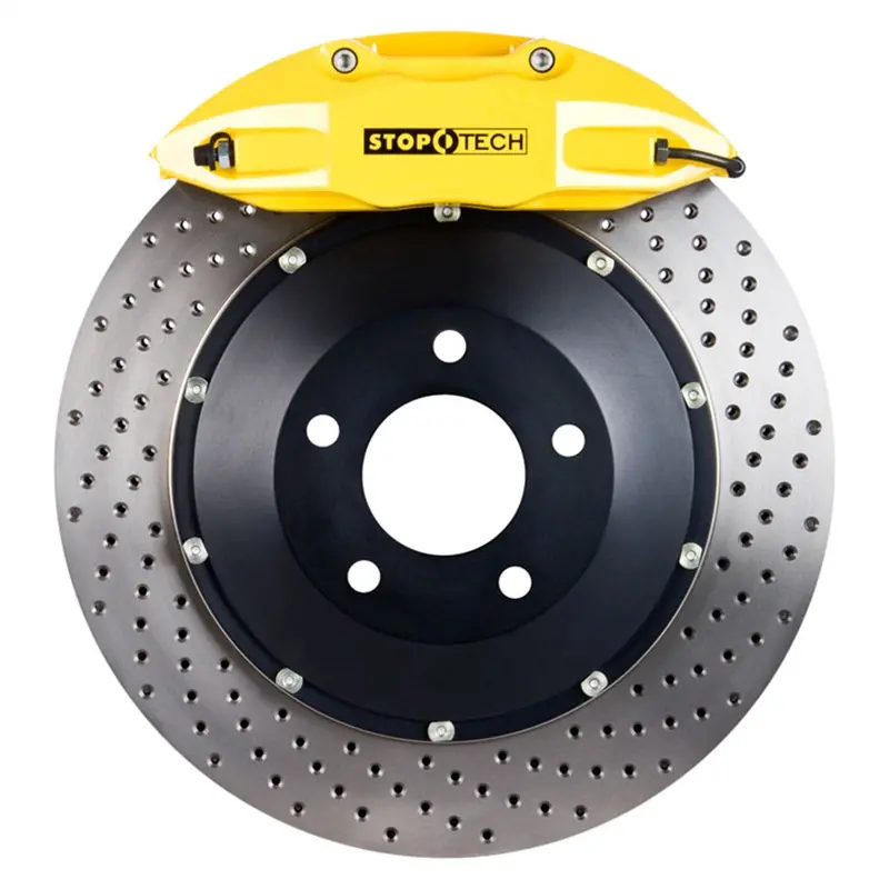 Stoptech Big Brake Kit – Rear 2-Piece Drilled & Slotted Rotors (Model 83.477.005G.82) 1