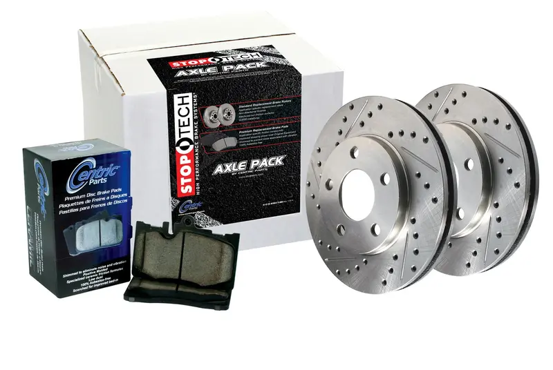 Stoptech Sport Brake Kit – Four-Wheel Drilled Rotors With Stainless Brake Lines (Model 979.33073) 1